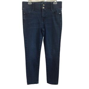 Nine West Womens Slim Straight Leg Blue Jeans Size 10 Dark Wash Stretch